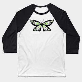 Fly With Pride: Agender Flag Butterfly Baseball T-Shirt